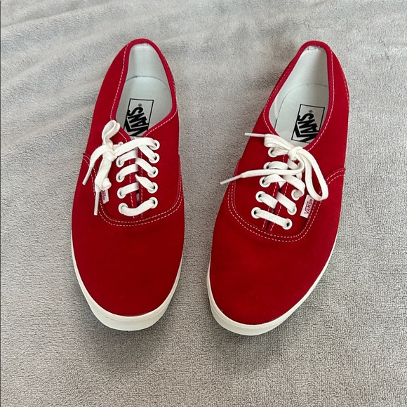 Vans Other - Vans Men’s Low-Top Canvas Sneakers in Red with White Laces
